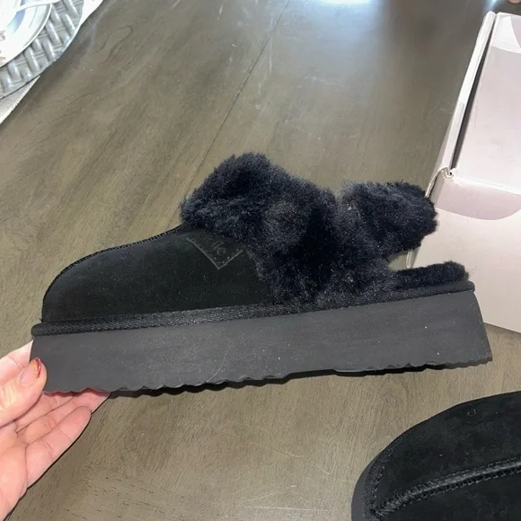 Stelle genuine suede platform slippers size 7 - Picture 2 of 8